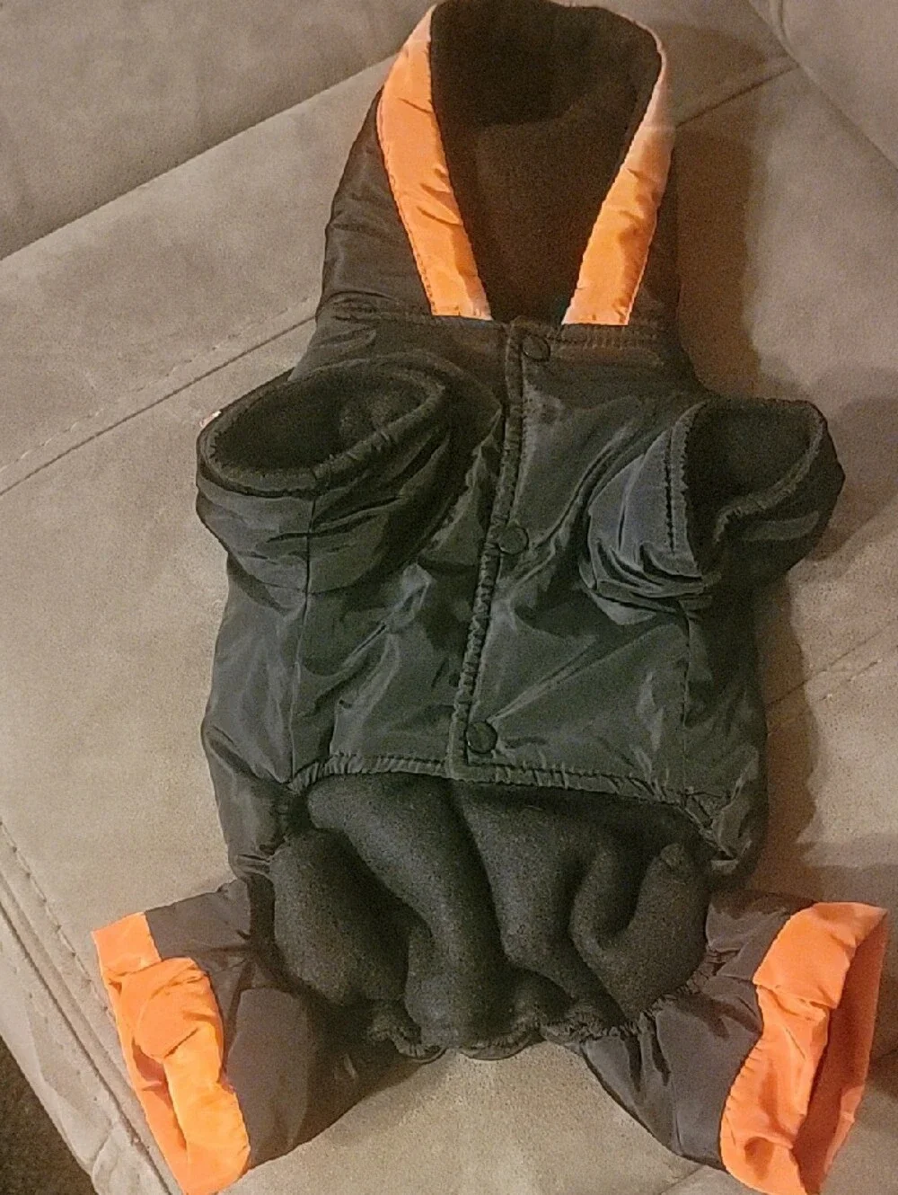 Black & Orange Reflective Dog Jacket Onesie Size Small Nwt